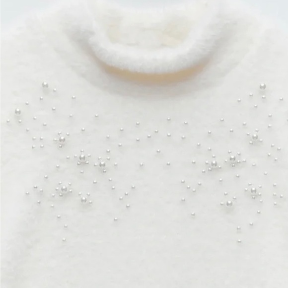 Zara White Textured Short Sleeve Top - Picture 2 of 8